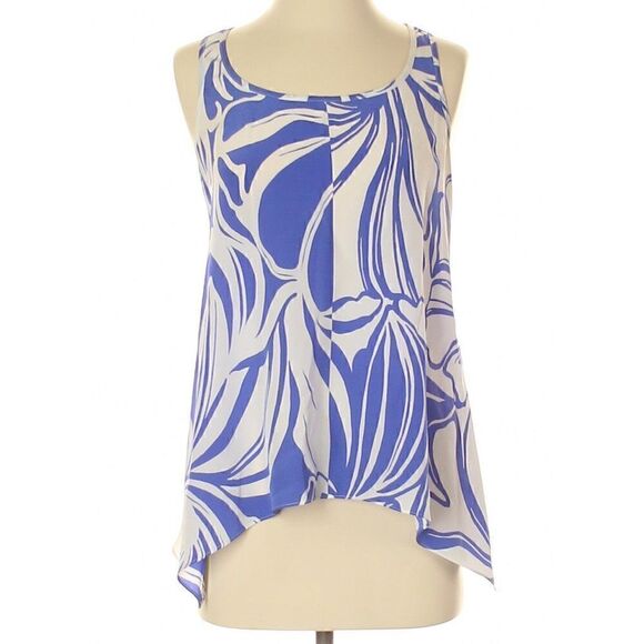 Lilly Pulitzer Sleeveless 100% Silk Blouse Cami Top Purple and White XS - Picture 1 of 5